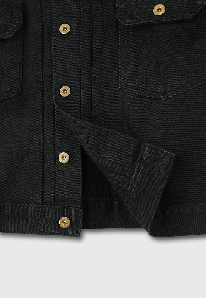 Tonywack - Type Ii Cropped Denim Jacket (Rinsed Black) product image 11 | TRAB K-Fashion Australia