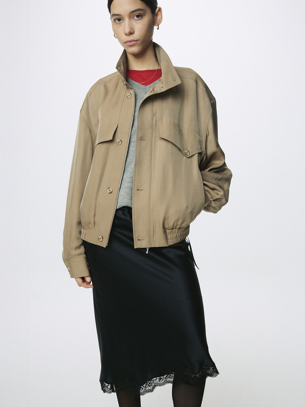 Tonywack - Silk Midi Skirt (Black) product image 3 | TRAB K-Fashion Australia