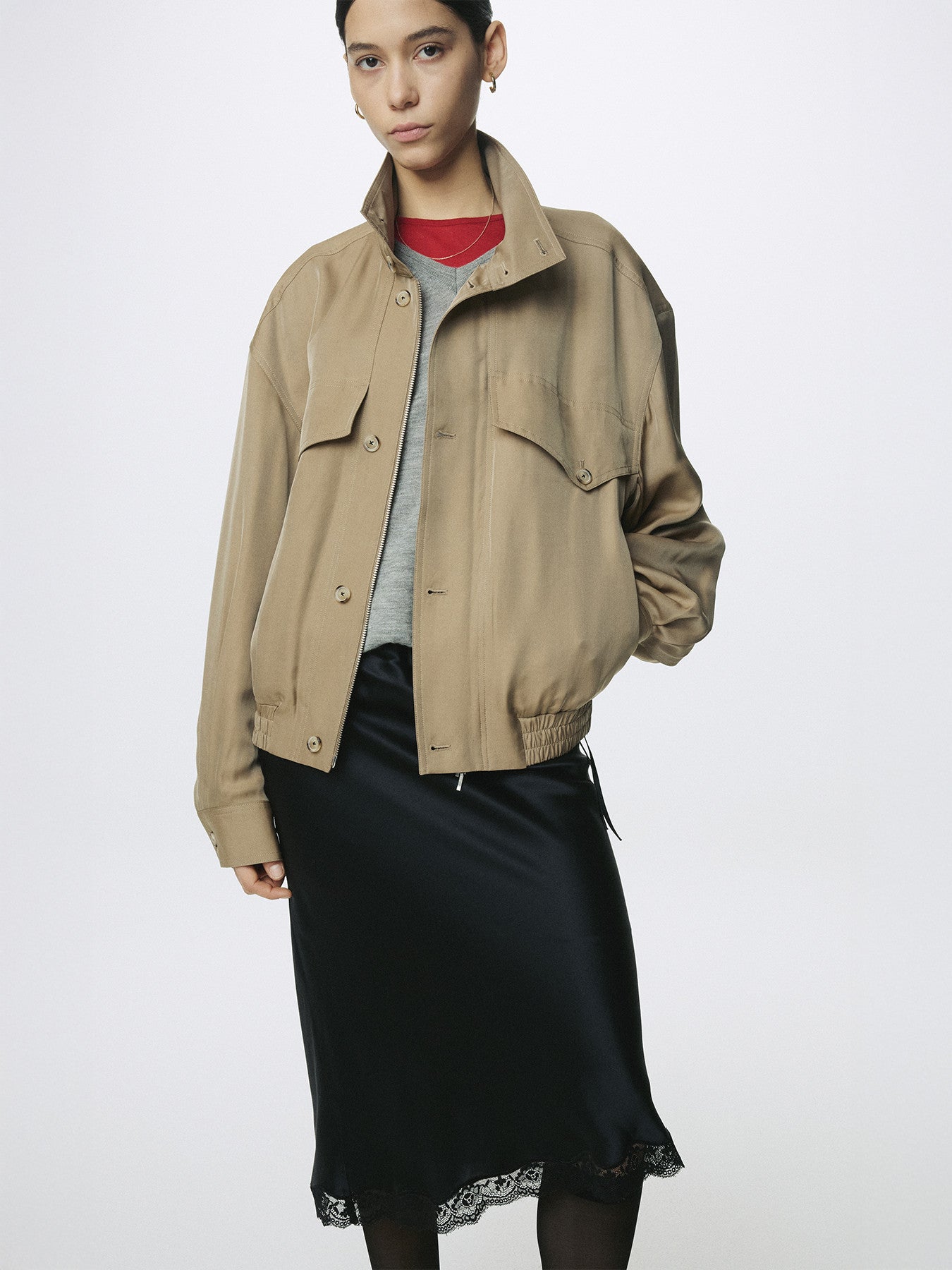 Tonywack - Silk Midi Skirt (Black) product image 3 | TRAB K-Fashion Australia