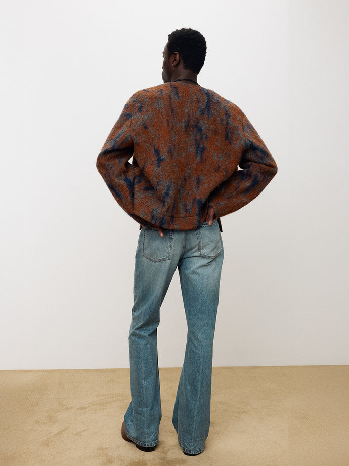 Tonywack - Mohair V-Neck Blouson (Italian Fabric) (Rust Orange) product image 6 | TRAB K-Fashion Australia
