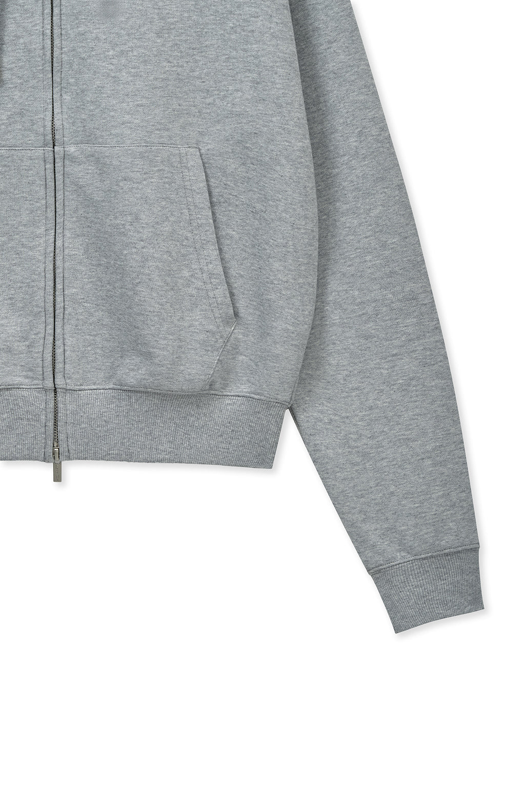 Matin Kim - Back Logo Essential Hoody Zip Up (Grey) product image 4 | TRAB K-Fashion Australia