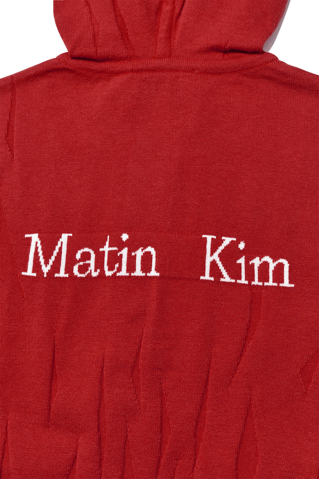 Matin Kim - Wrinkle Hoody Button Knit Vest (Red) product image 5 | TRAB K-Fashion Australia