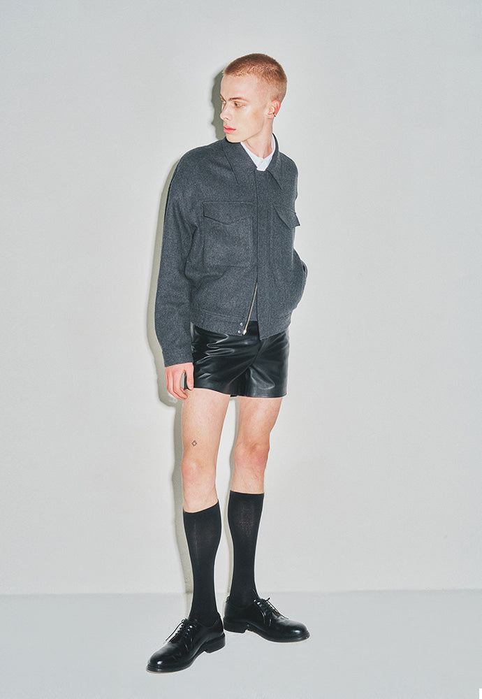 Tonywack - Merino Wool Chest Pocket Blouson Australian Wool 100% (Dark Grey) product image 5 | TRAB K-Fashion Australia