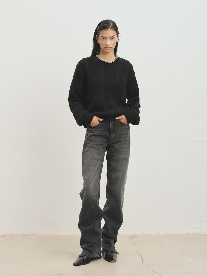 Tonywack - Straight Denim Trousers (Washed Black) product image 1 | TRAB K-Fashion Australia