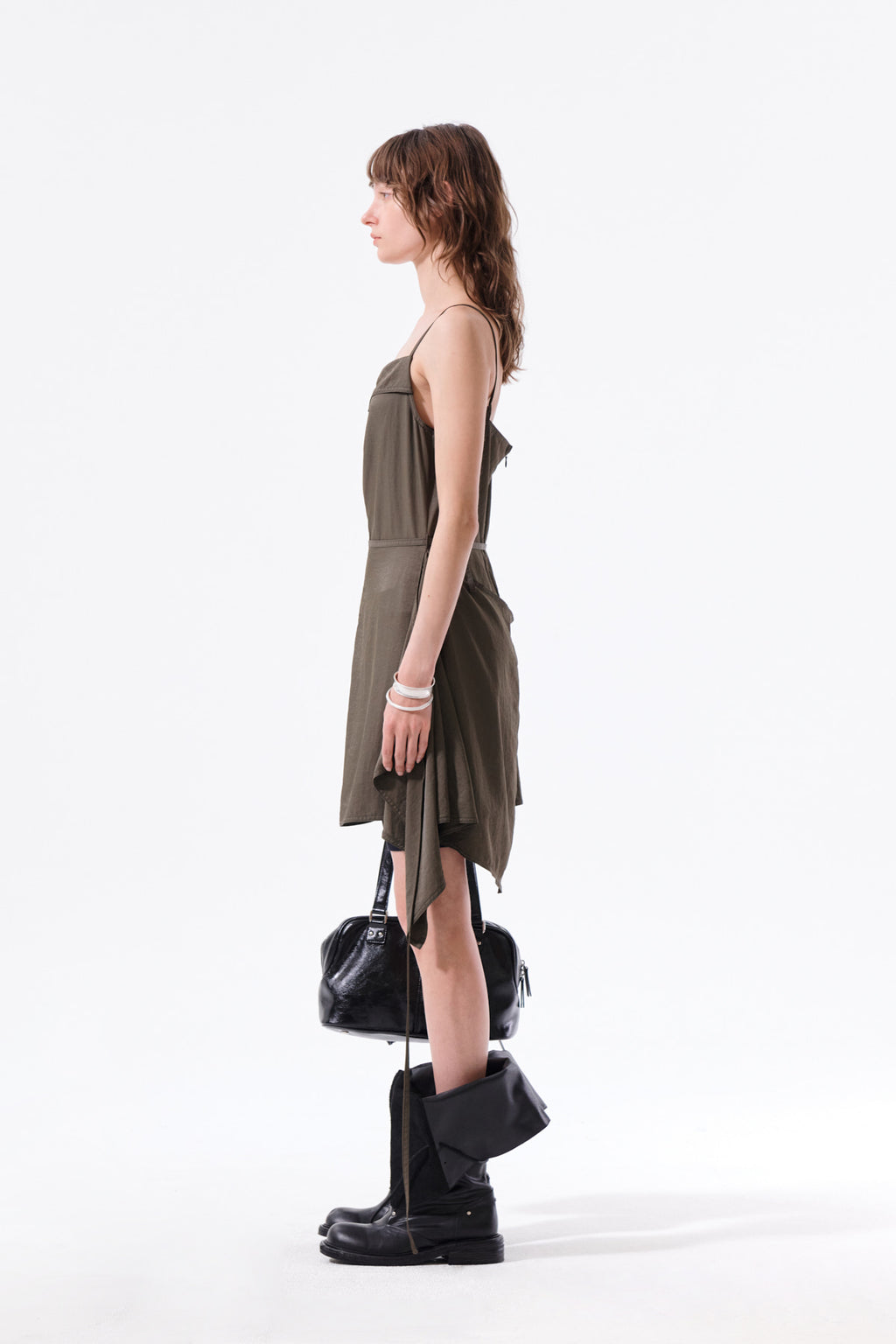 Matin Kim - Sleeveless Wrap Dress (Khaki) product image 6 | TRAB K-Fashion Australia