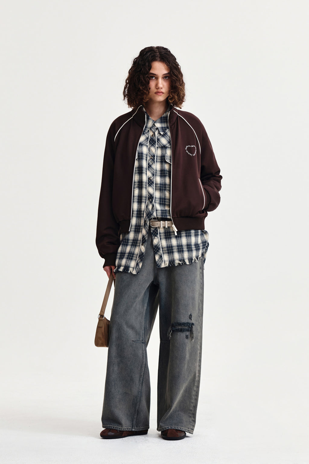 Matin Kim - Heart Logo Track Jumper (Brown) product image 9 | TRAB K-Fashion Australia