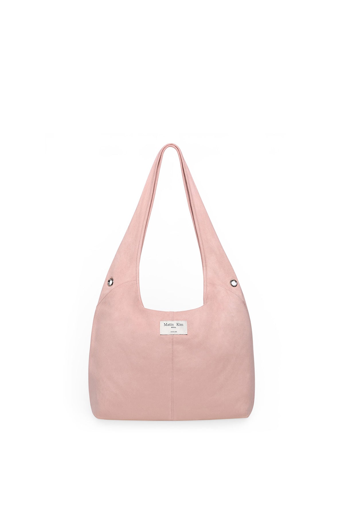 Matin Kim - Logo Point Suede Round Ecobag (Pink) product image 5 | TRAB K-Fashion Australia