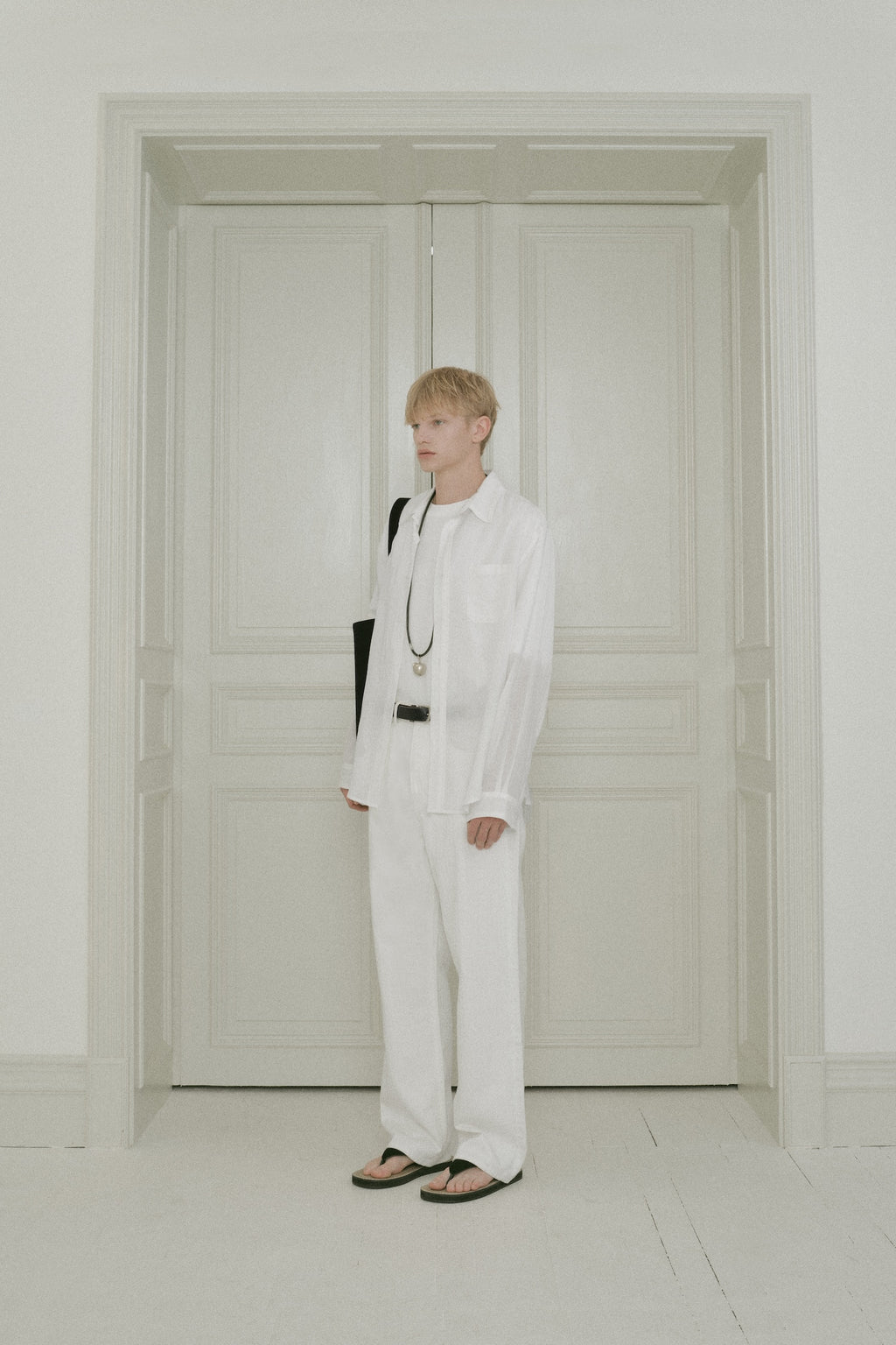 Stu - Embo Stripe Denim Pants (White) product image 2 | TRAB K-Fashion Australia