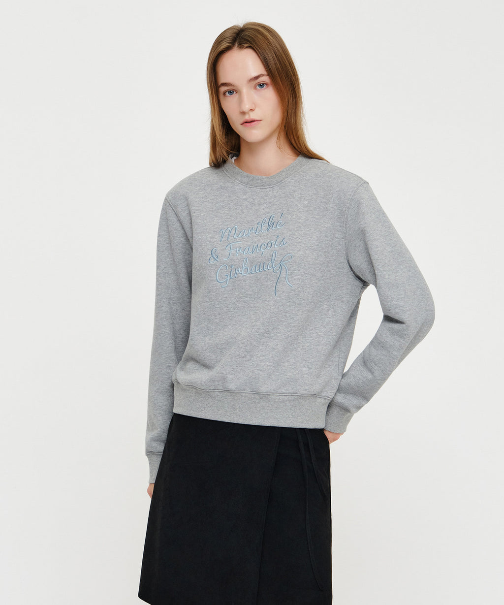 Marithe & Francois Girbaud - Ribbon Graphic Sweatshirt (brushed) (Heather Gray) product image 1 | TRAB K-Fashion Australia