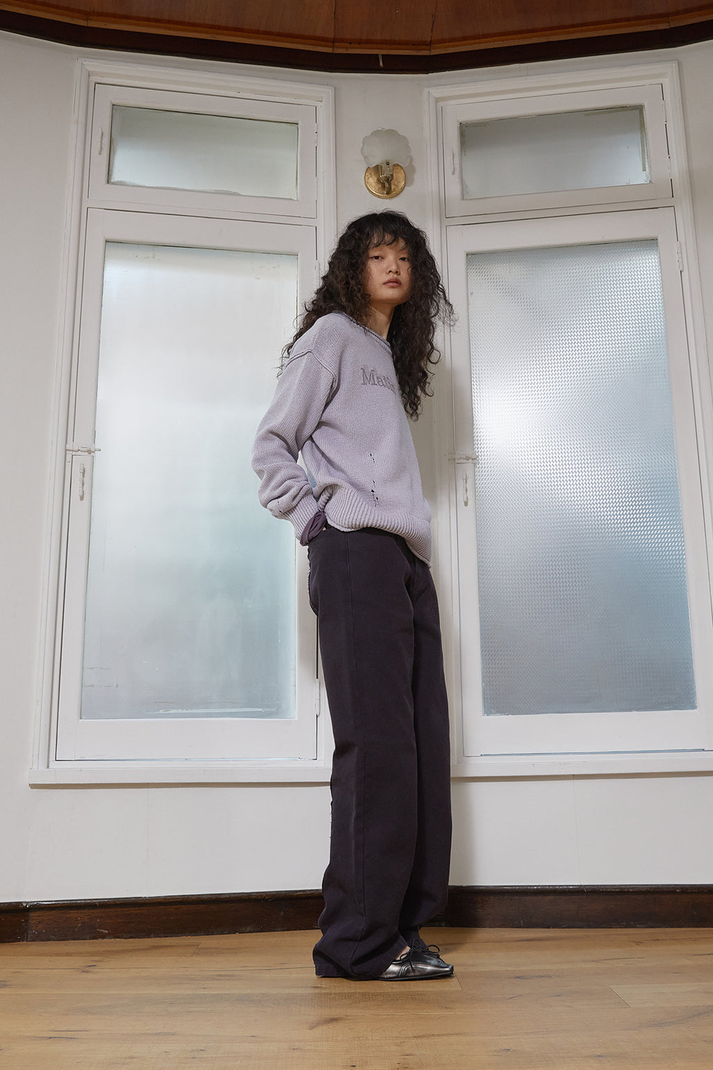 Matin Kim - Stitch Point Washed Cotton Pants (Purple) product image 12 | TRAB K-Fashion Australia
