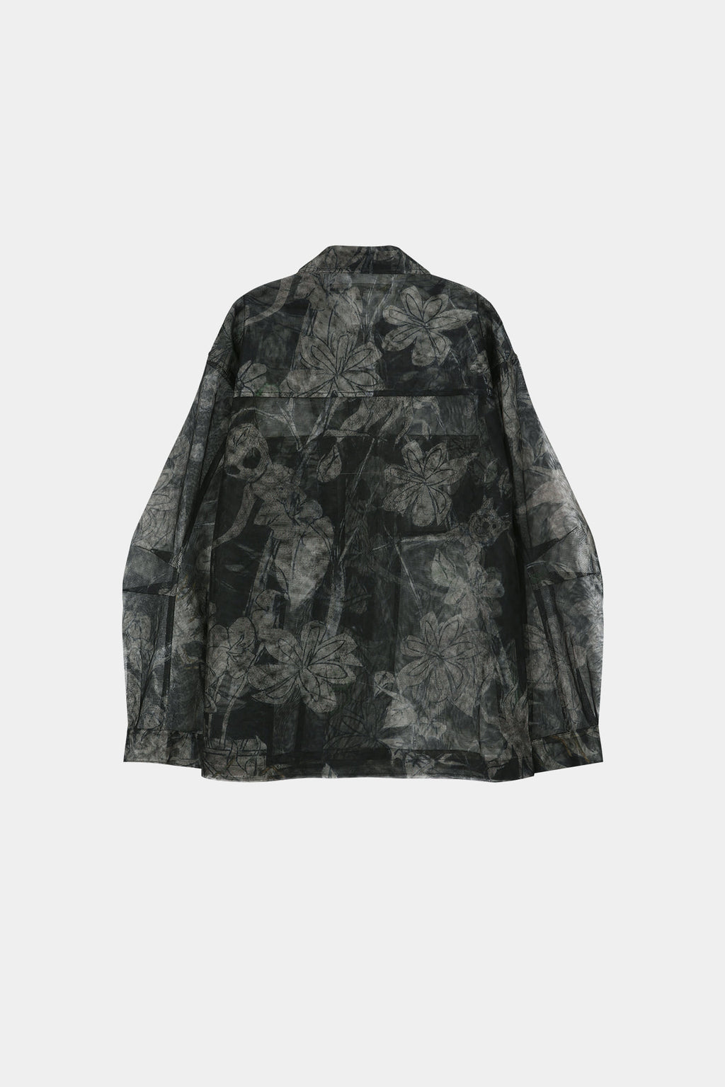 Andersson Bell - Karim Sheer Flower Printed Over Shirt (Black/Beige) product image 11 | TRAB K-Fashion Australia