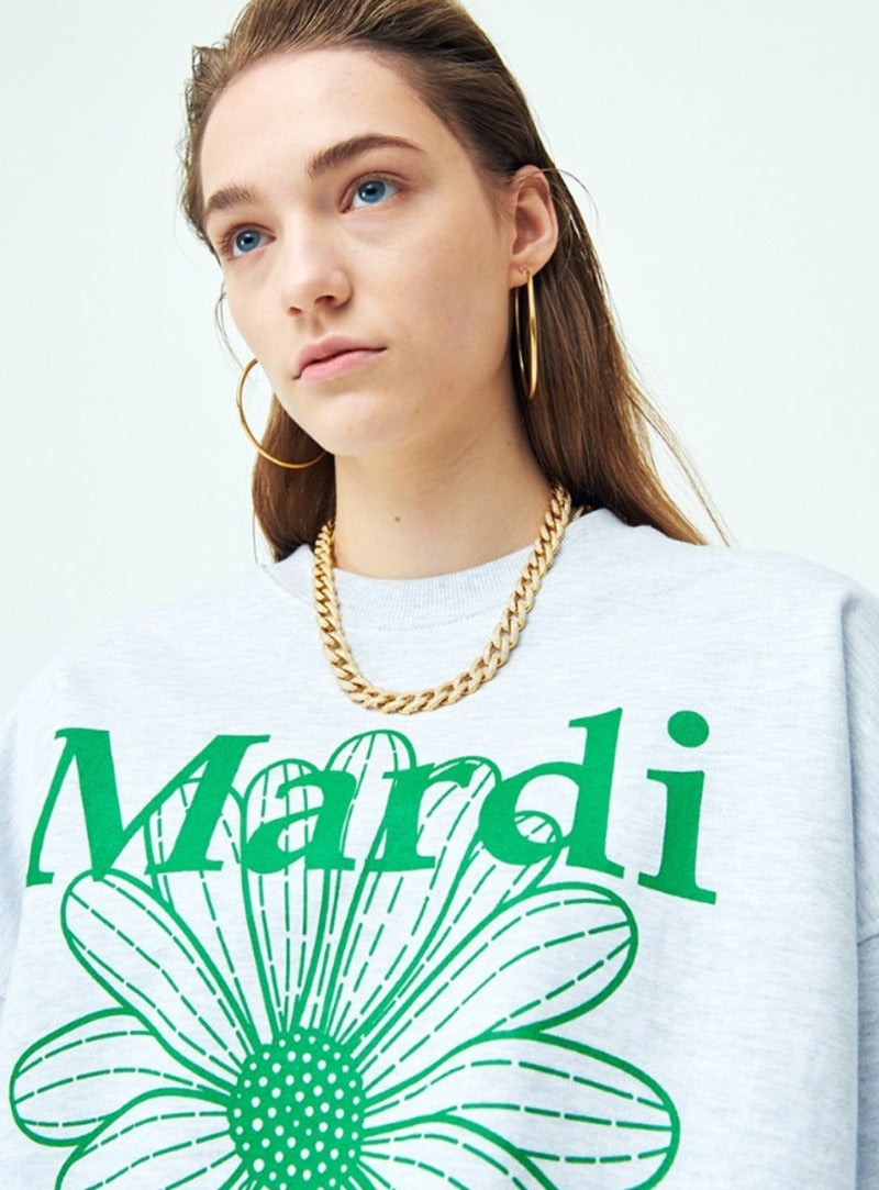Mardi Mercredi - Sweatshirt Flowermardi (Heather Green) product image 1 | TRAB K-Fashion Australia