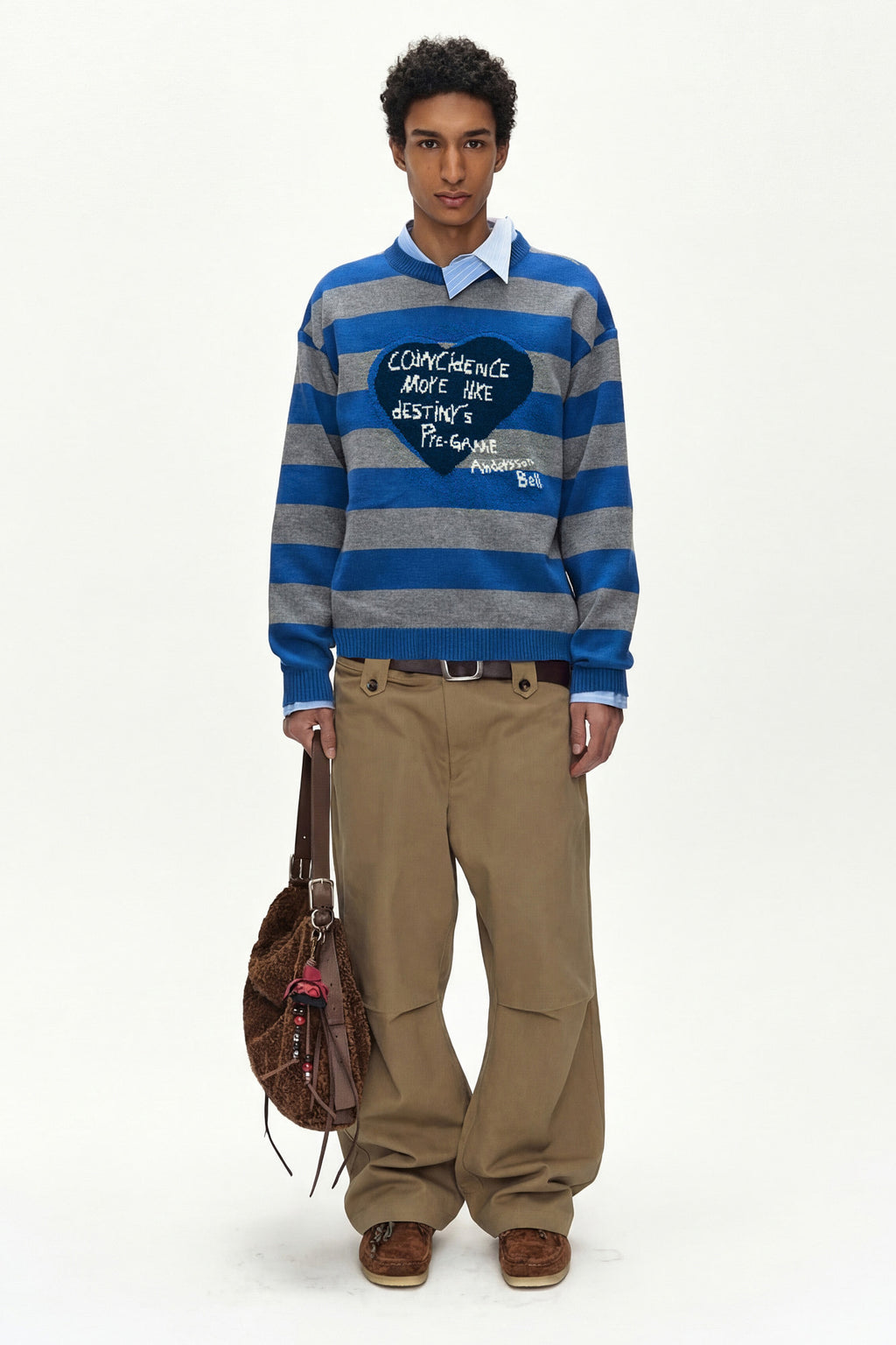 Andersson Bell - 26 Boy's Heart Message Crew-Neck Sweater (Blue/Grey) product image 2 | TRAB K-Fashion Australia