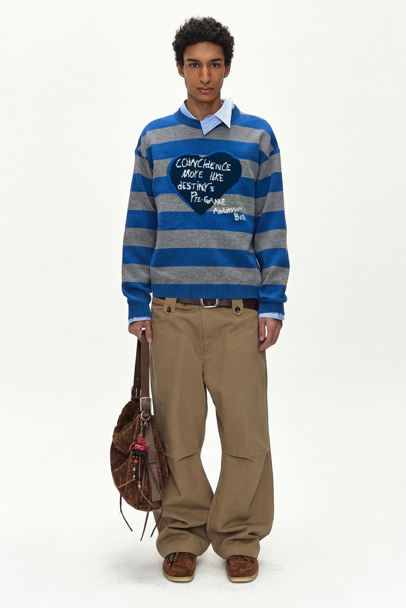 Andersson Bell - 26 Boy's Heart Message Crew-Neck Sweater (Blue/Grey) product image 2 | TRAB K-Fashion Australia