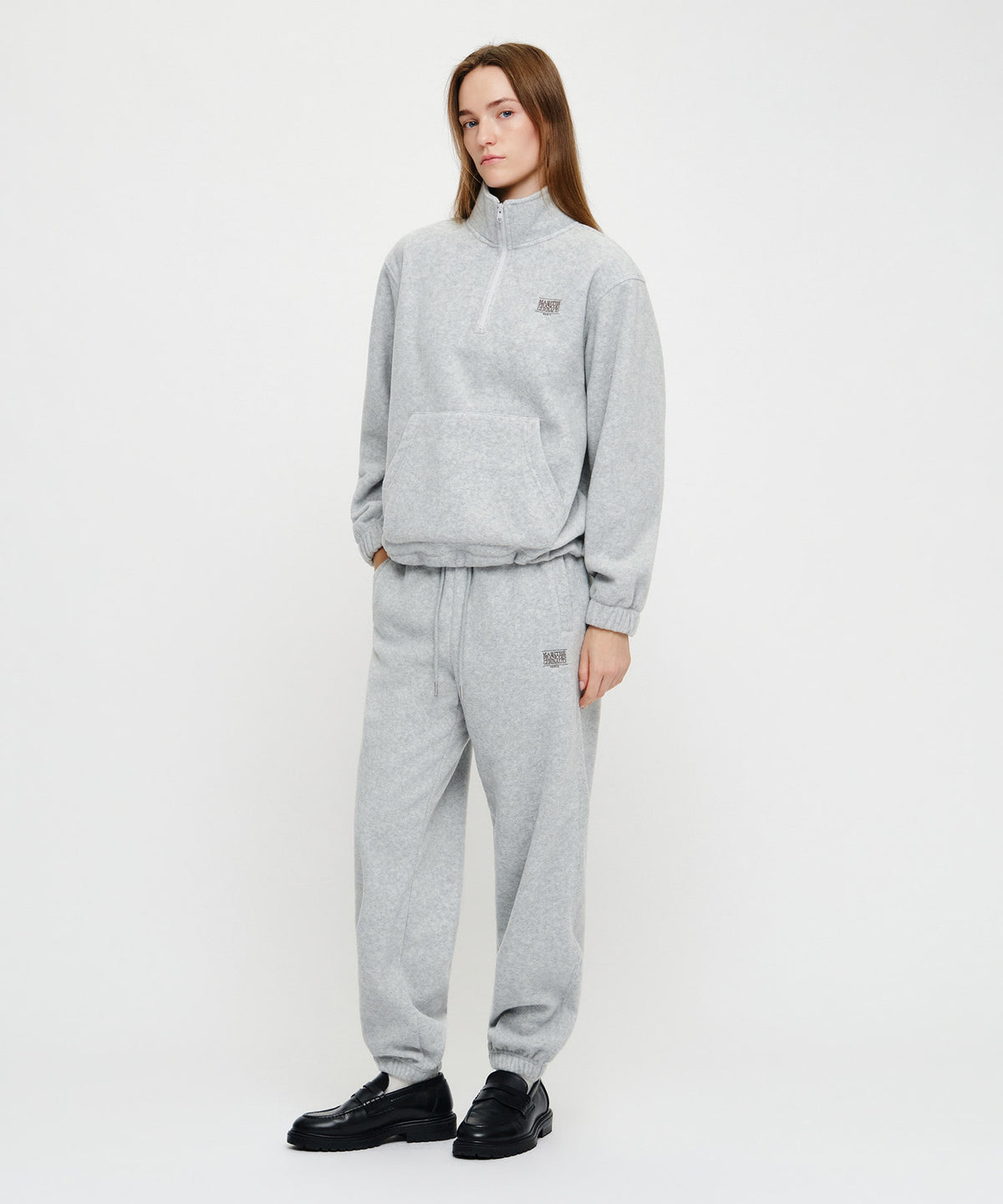 Marithe & Francois Girbaud - Classic Logo Fleece Joggers (Heather Gray) product image 3 | TRAB K-Fashion Australia