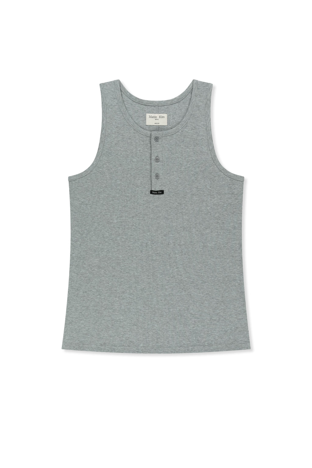Matin Kim - Sleeveless Henley Top (Grey) product image 2 | TRAB K-Fashion Australia