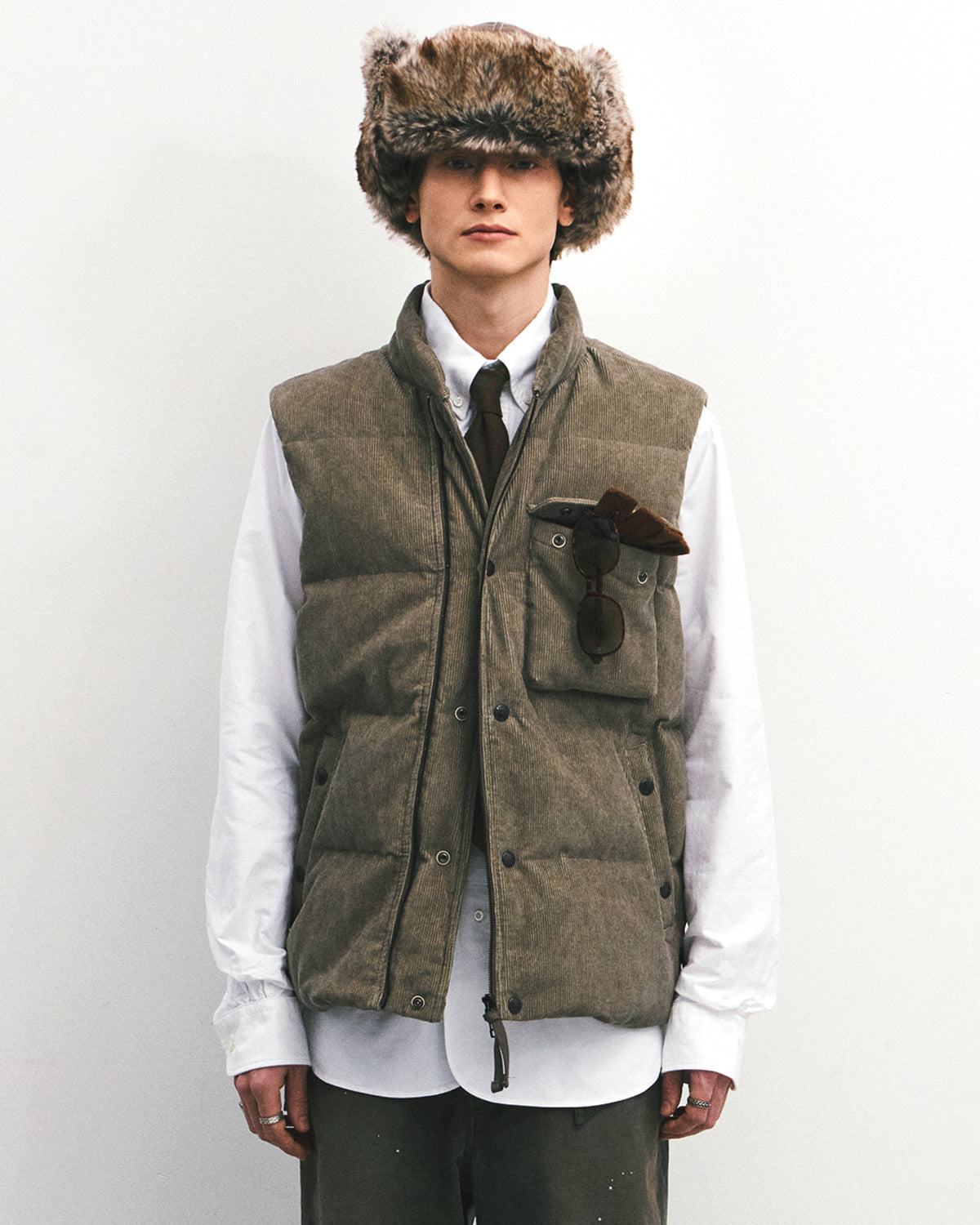 Eastlogue - Flak Puffer Down Vest (Sand Corduroy) product image 6 | TRAB K-Fashion Australia