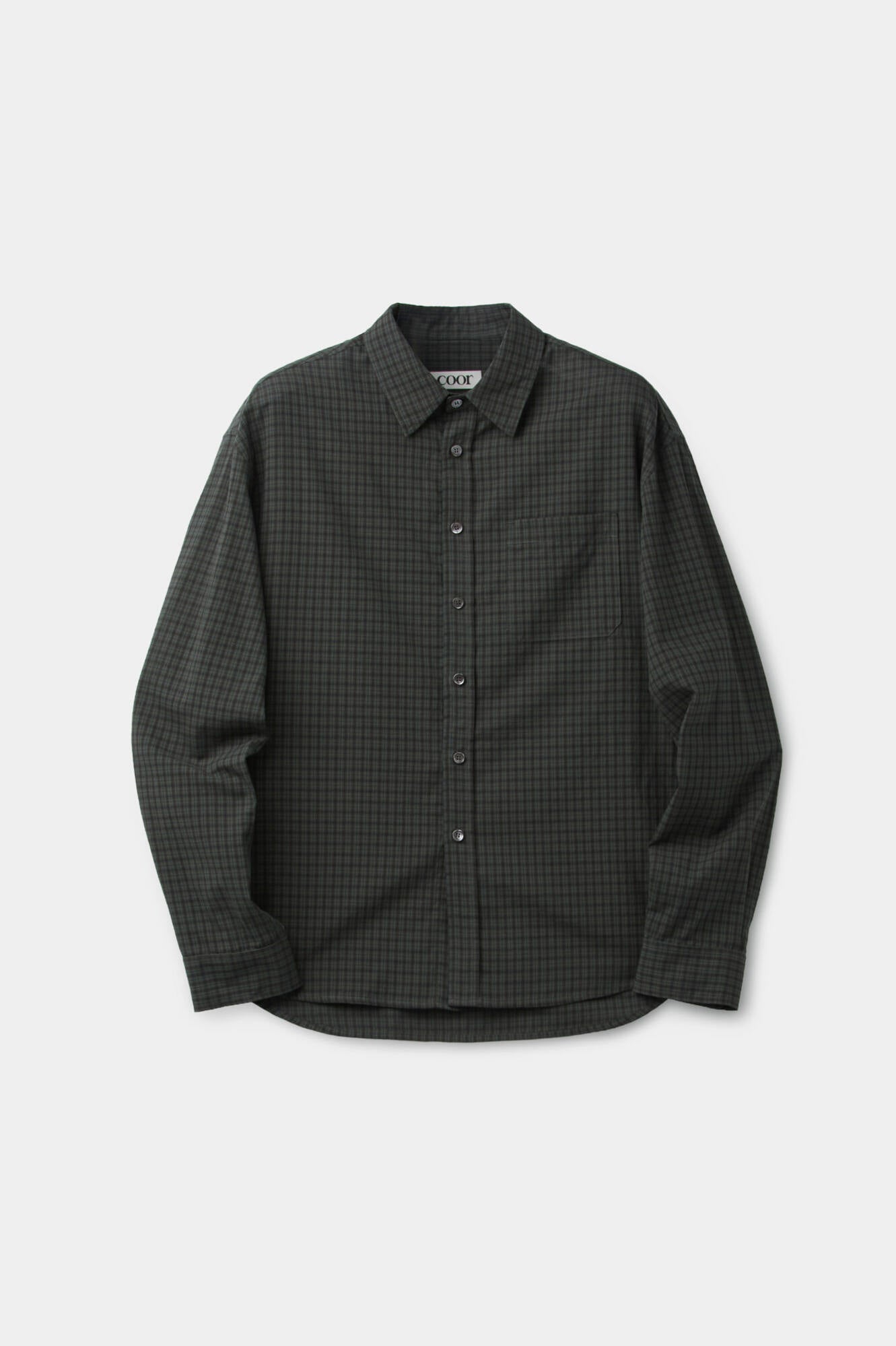 Coor - Plaid Seersucker Check Shirt (Green) product image 1 | TRAB K-Fashion Australia