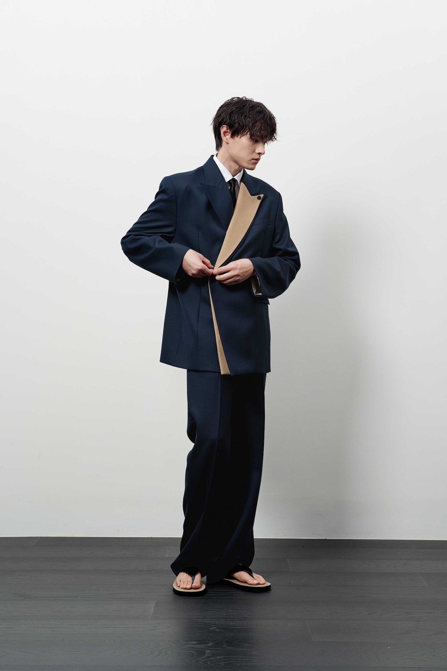 Stu - Layered Lapel Blazer (Navy) product image 7 | TRAB K-Fashion Australia