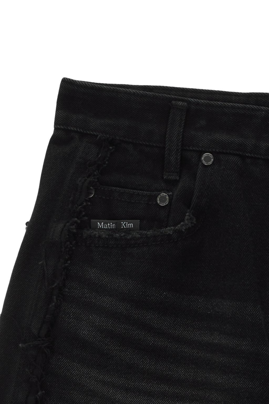 Matin Kim - Big Damage Brush Denim Pants (Black) product image 3 | TRAB K-Fashion Australia