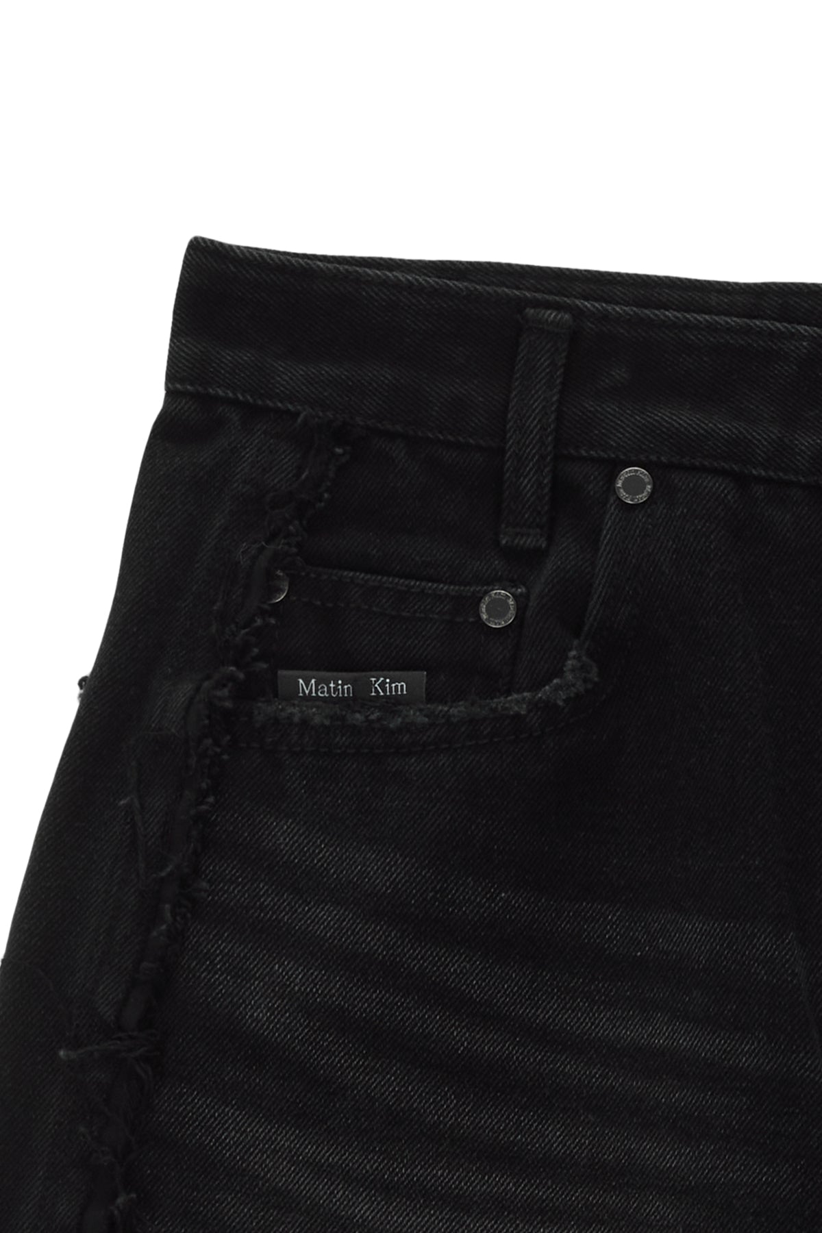 Matin Kim - Big Damage Brush Denim Pants (Black) product image 3 | TRAB K-Fashion Australia