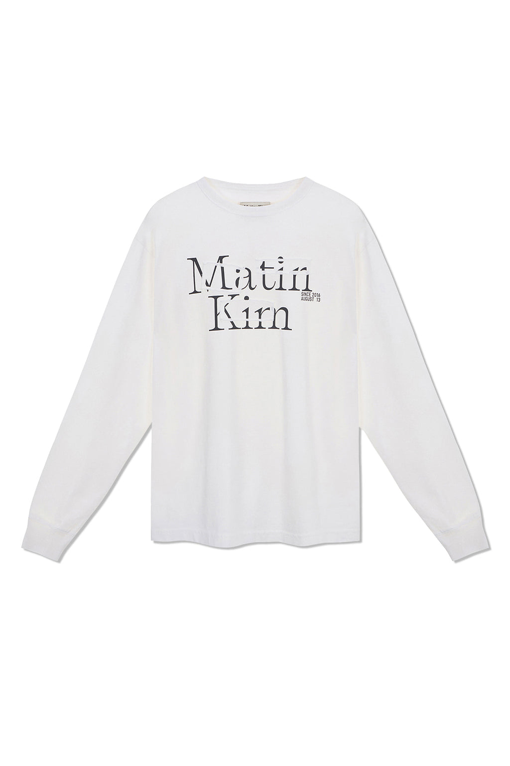 Matin Kim - Patch Graphic Long Sleeve Top (White) product image 1 | TRAB K-Fashion Australia