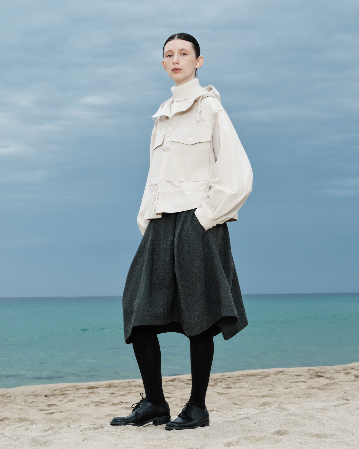 Eastlogue - Wanderer Anorak Jumper (Ecru) product image 2 | TRAB K-Fashion Australia