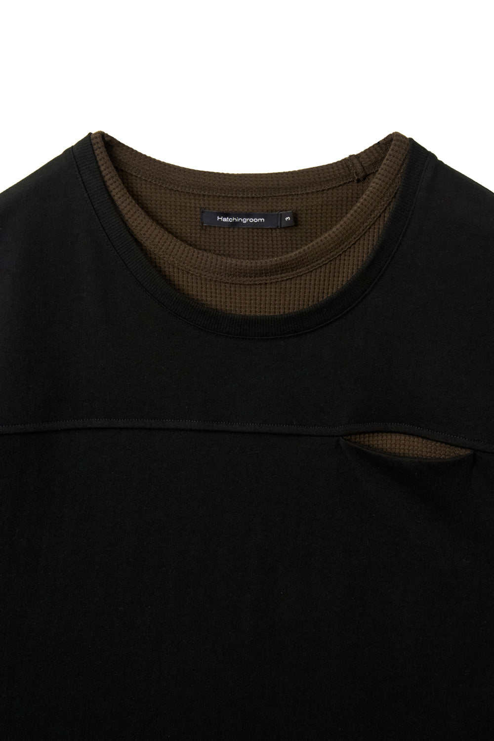 Hatchingroom - Double Neck Tee (Black) product image 3 | TRAB K-Fashion Australia