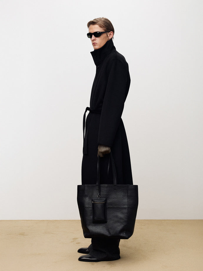 Tonywack - Hand-Made Wool Cashmere Stand-Collar Coat (Black) product image 4 | TRAB K-Fashion Australia