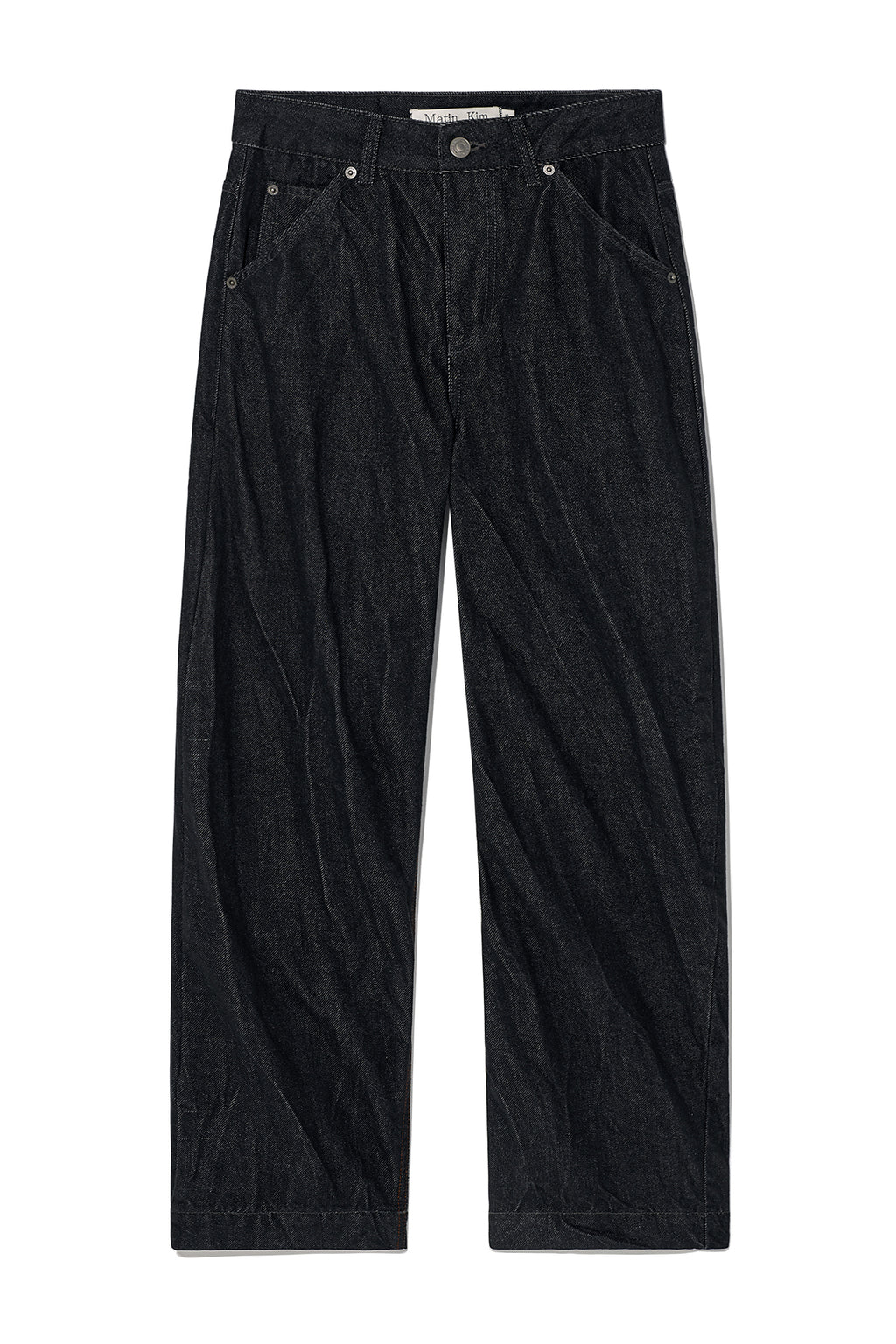 Matin Kim - Stitch Point Crinkle Denim Pants (Black) product image 1 | TRAB K-Fashion Australia