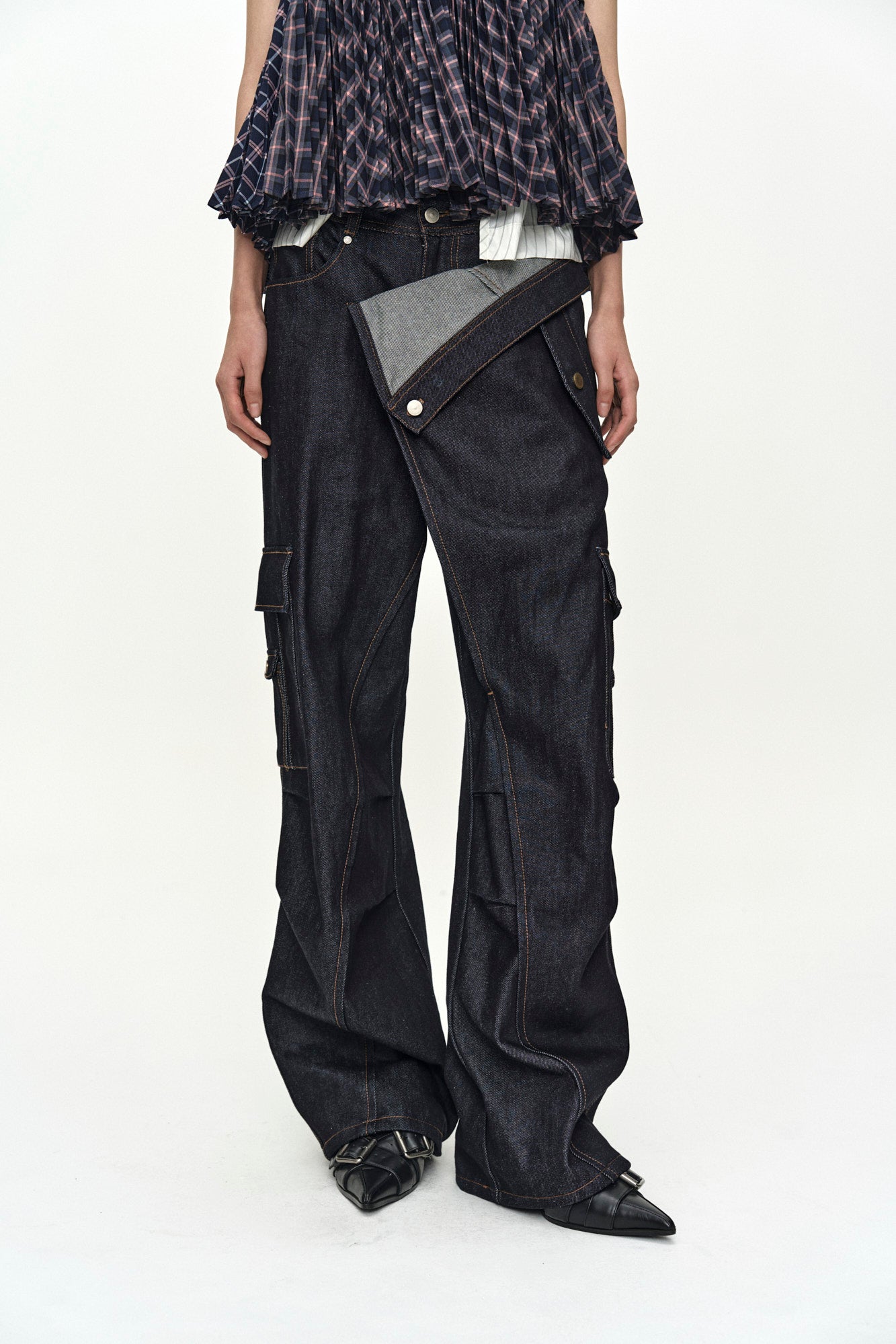 Andersson Bell - Rigid Turnover Cargo Jeans (Indigo) product image 4 | TRAB K-Fashion Australia