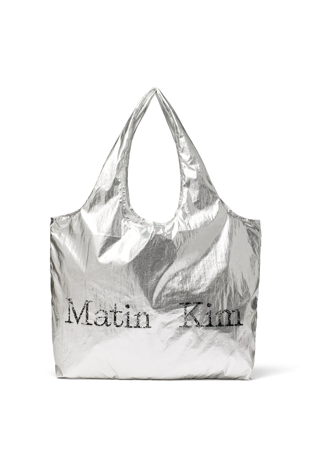 Matin Kim - Matin Cracked Logo Glossy Ecobag (Silver) product image 1 | TRAB K-Fashion Australia