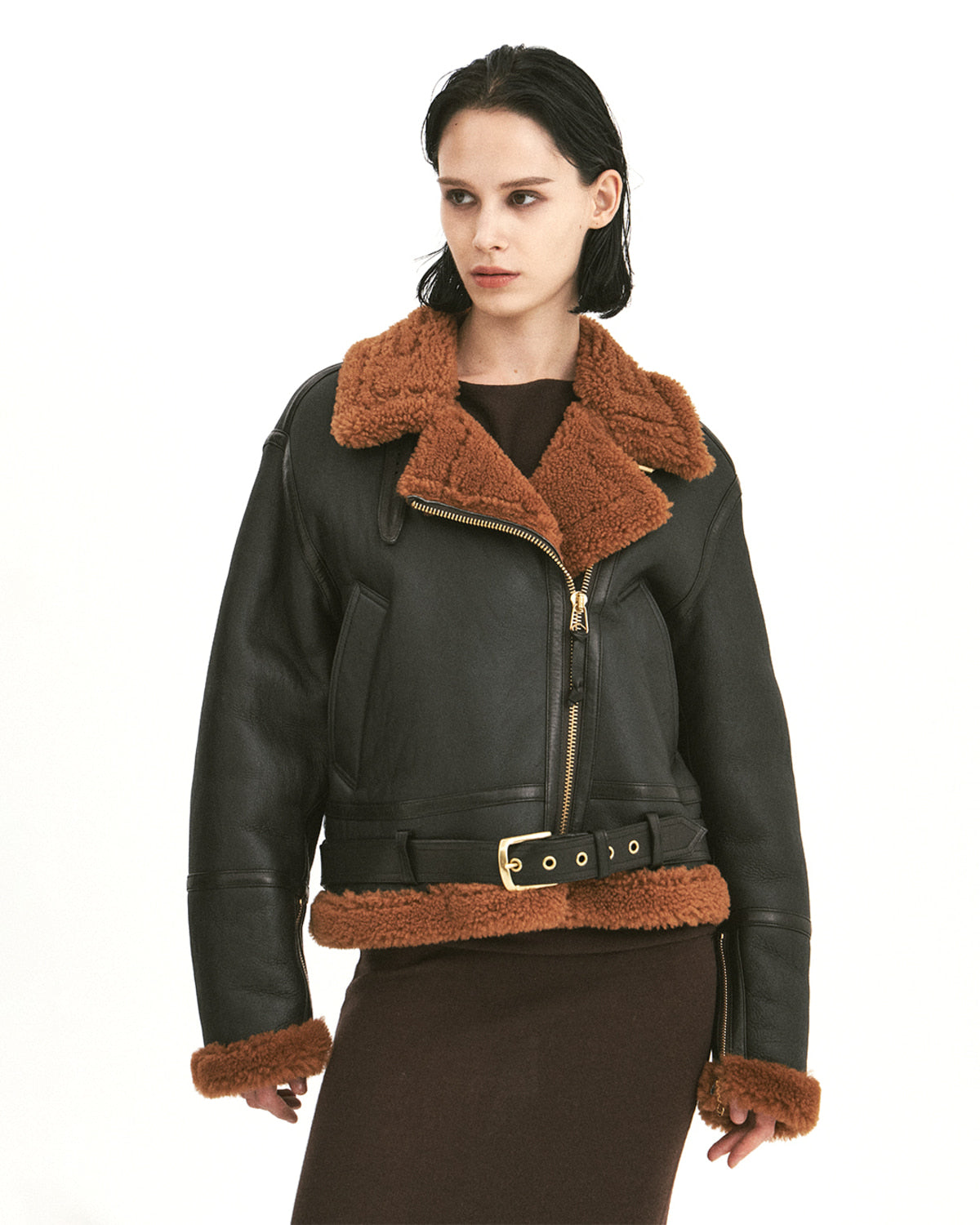 Eastlogue - Rider Mouton Jacket (D.brown) product image 2 | TRAB K-Fashion Australia