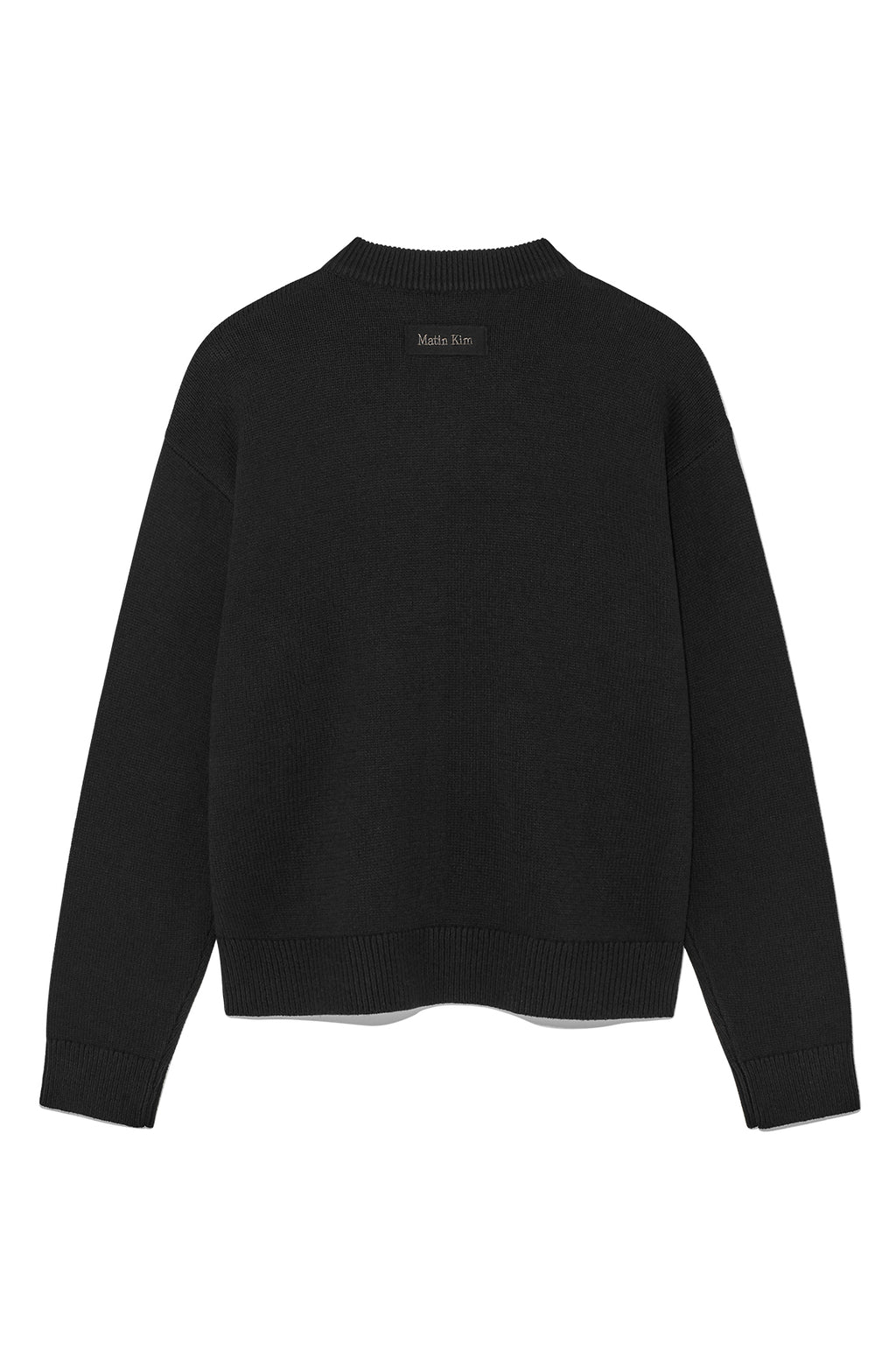 Matin Kim - Punching Line Point Round Neck Cardigan (Black) product image 2 | TRAB K-Fashion Australia