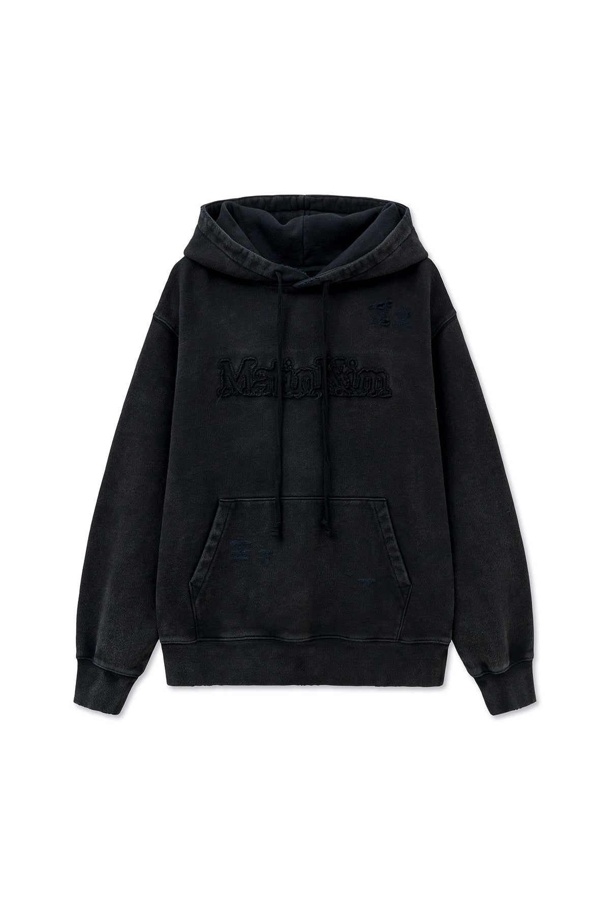 Matin Kim - Vintage Color Dying Logo Hoody (Black) product image 1 | TRAB K-Fashion Australia