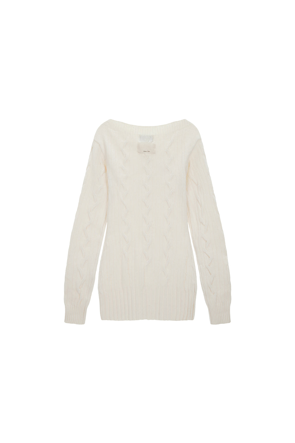 Matin Kim - Damage Point Cable Knit Dress (Ivory) product image 2 | TRAB K-Fashion Australia