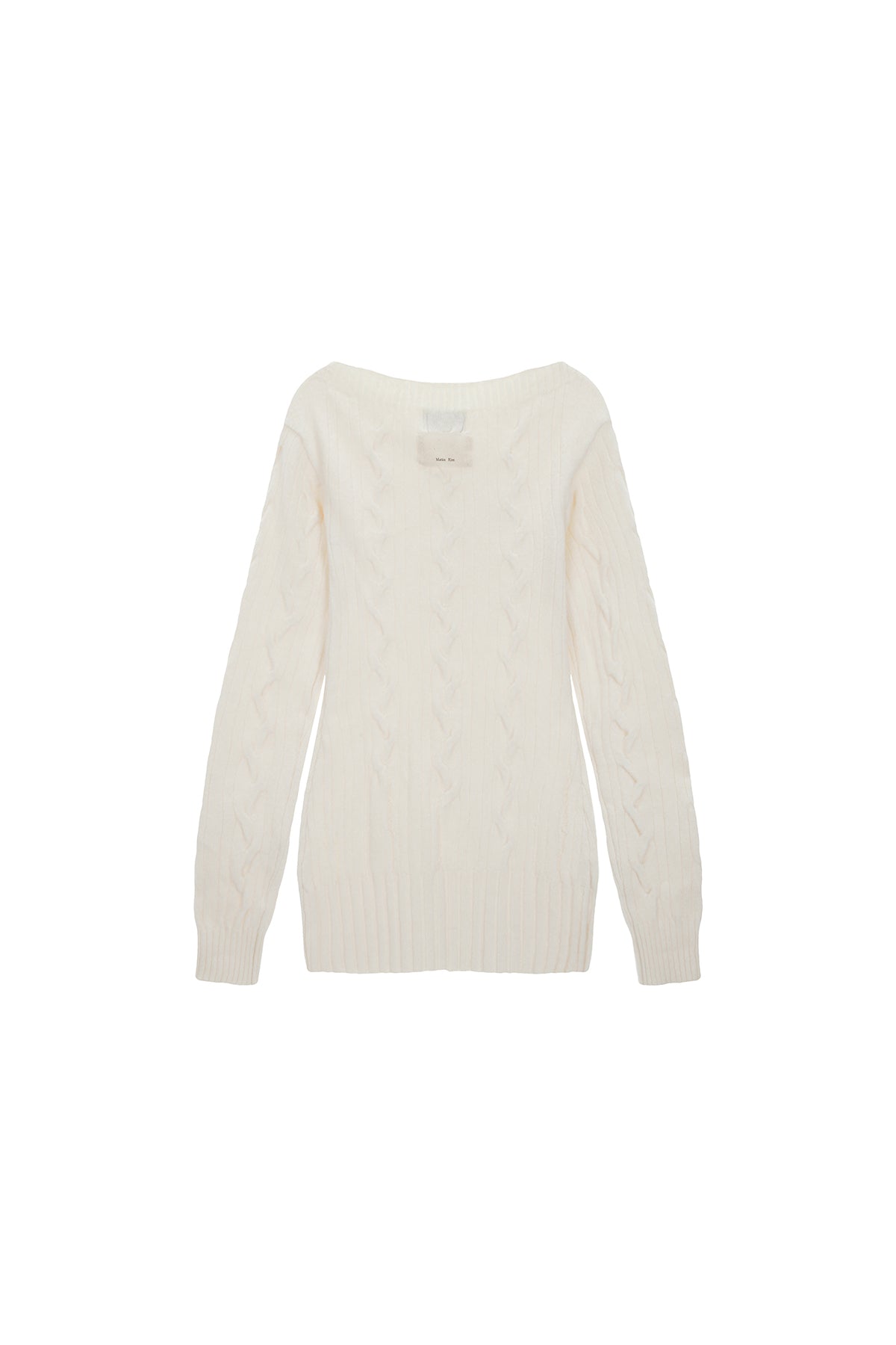 Matin Kim - Damage Point Cable Knit Dress (Ivory) product image 2 | TRAB K-Fashion Australia