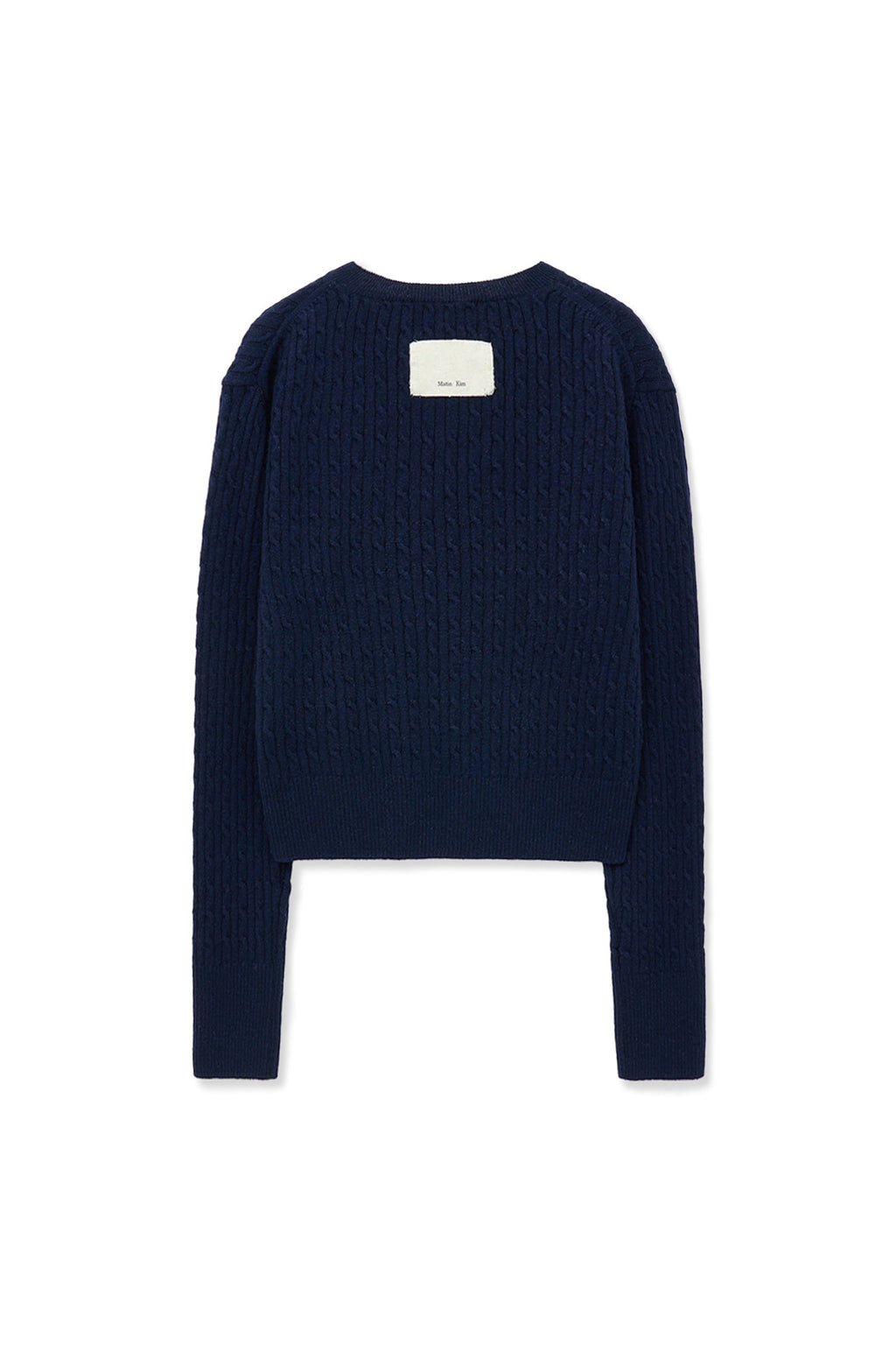 Matin Kim - Shiny Cable Pullover (Navy) product image 2 | TRAB K-Fashion Australia