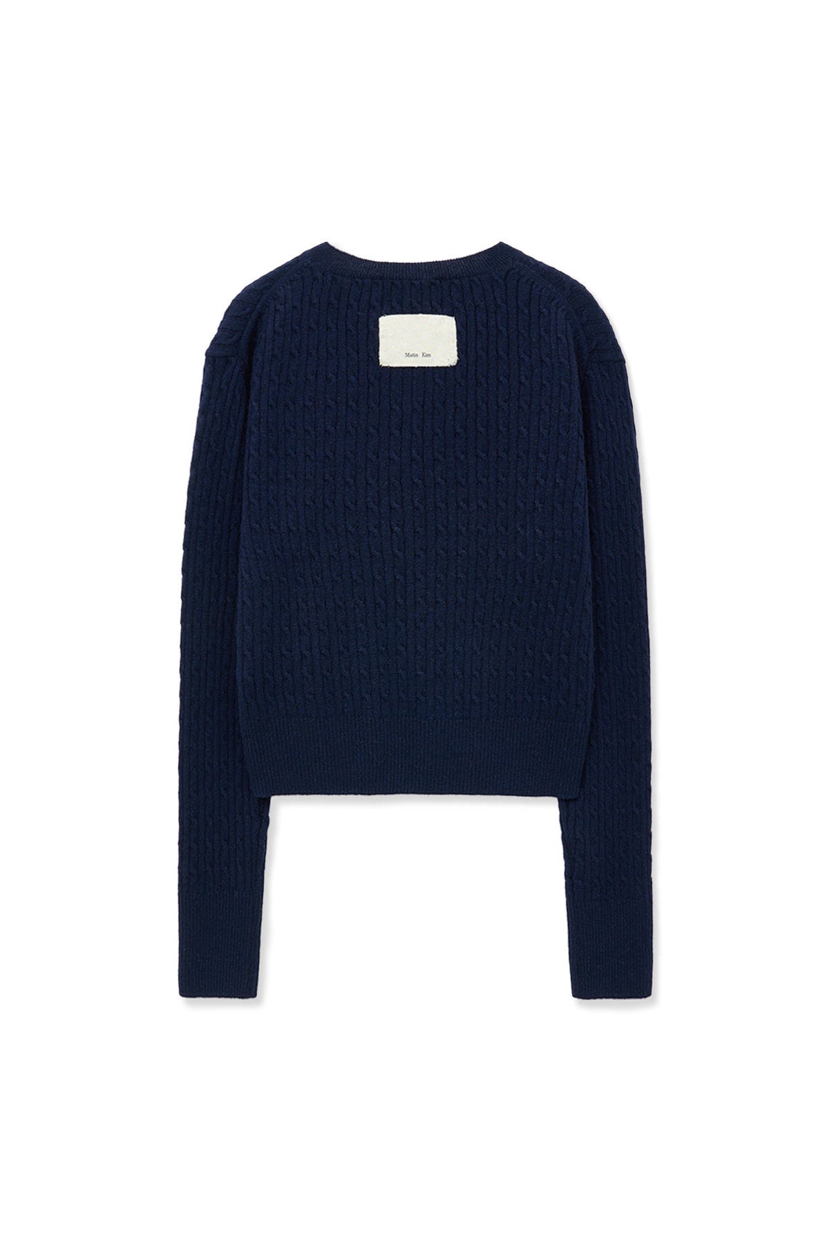 Matin Kim - Shiny Cable Pullover (Navy) product image 2 | TRAB K-Fashion Australia