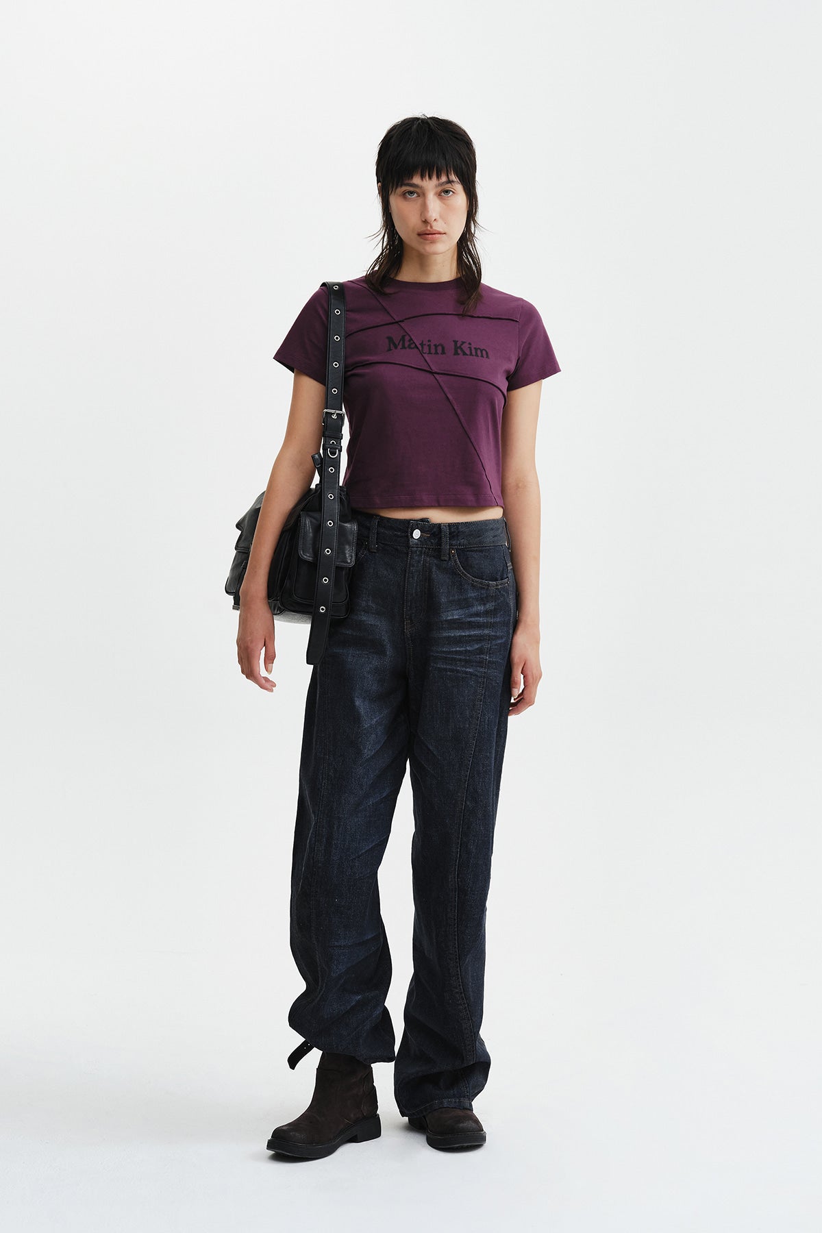 Matin Kim - Twisted Volume Coated Denim Pants (Dark Navy) product image 12 | TRAB K-Fashion Australia