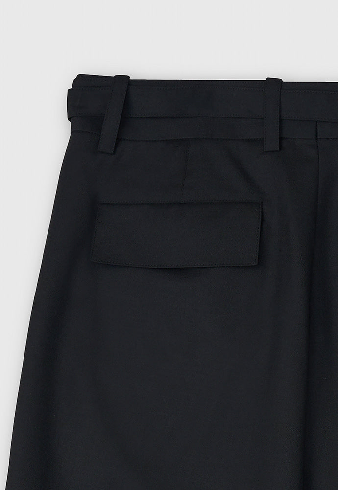 Tonywack - Wool Twill Belted Pleats Shorts (Black) product image 14 | TRAB K-Fashion Australia