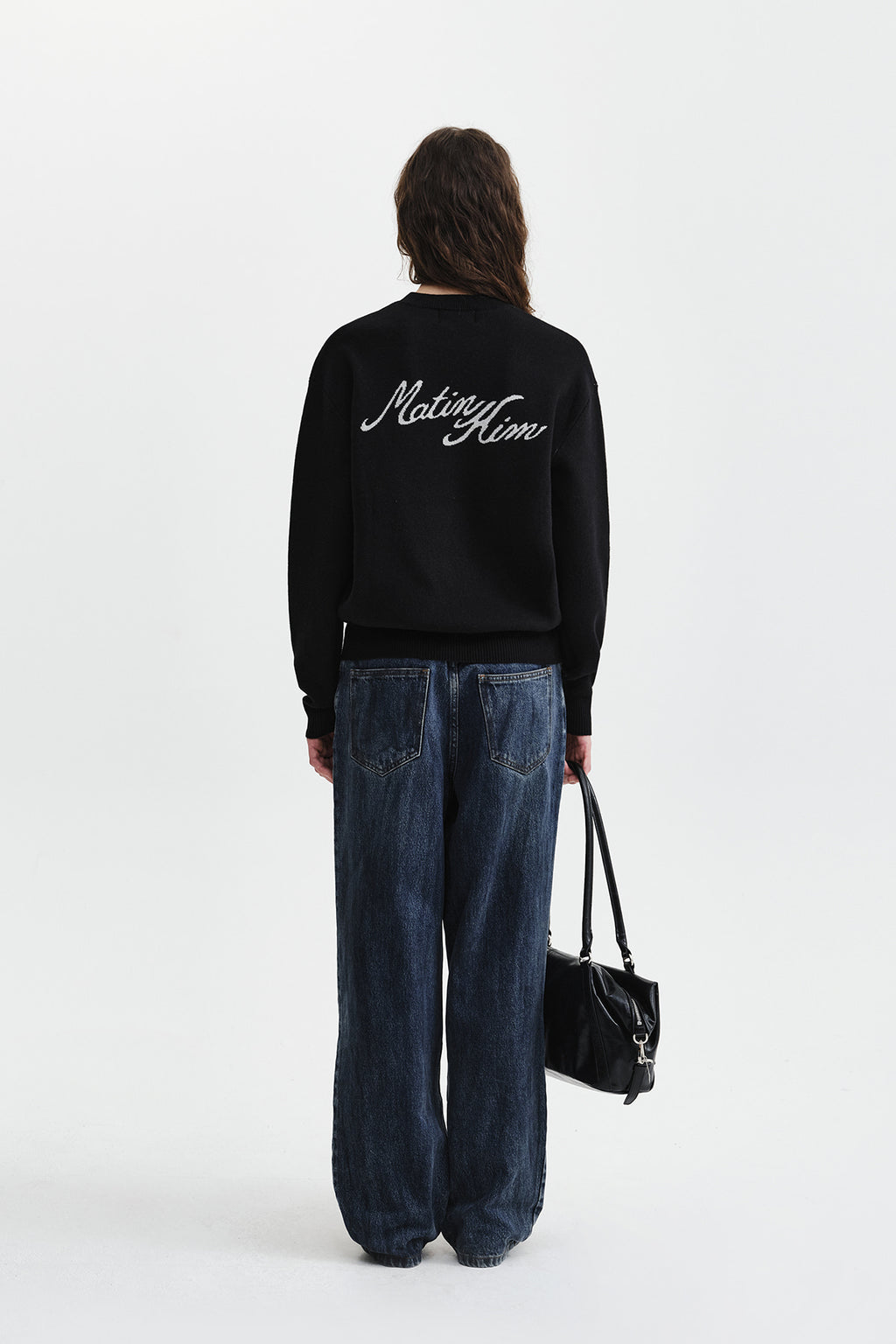 Matin Kim - Calligraphy Back Logo Knit Pullover (Black) product image 8 | TRAB K-Fashion Australia
