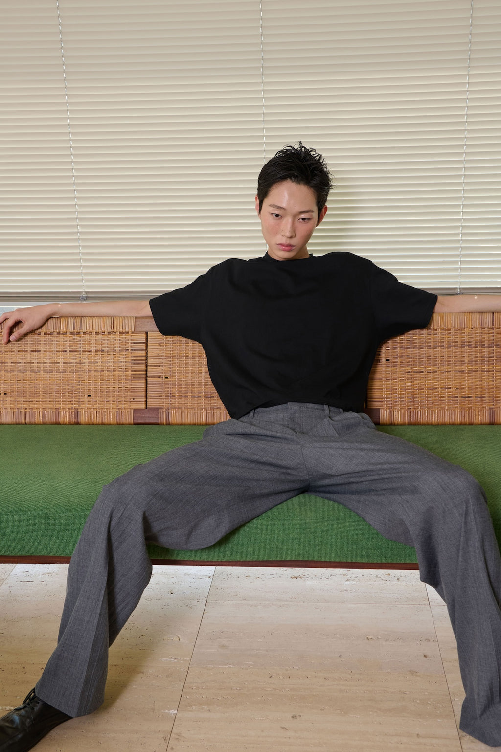 STU - Overlap Crop T-shirt (Black) product image 8 | TRAB K-Fashion Australia