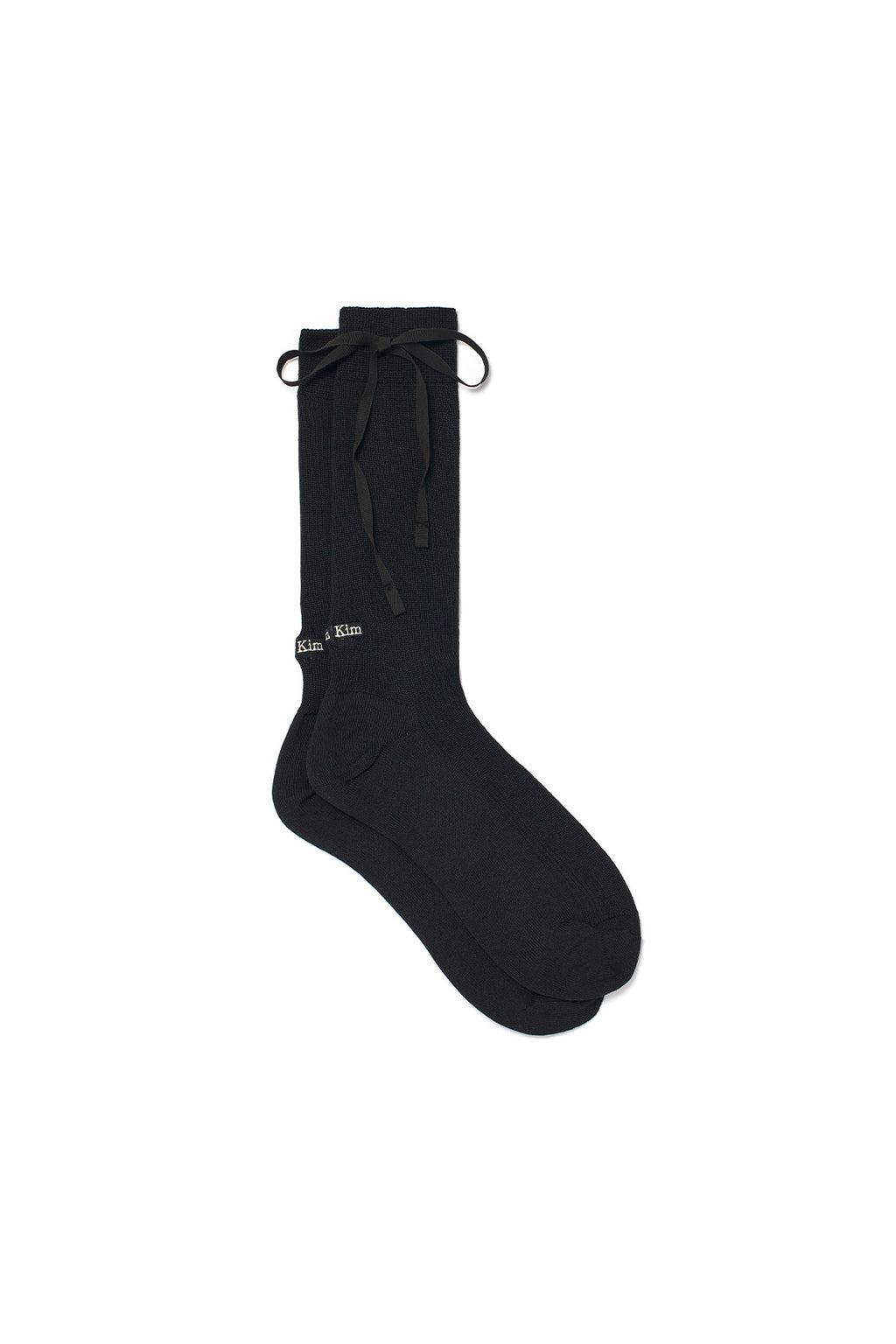 Matin Kim - Ribbon Point Crew Socks (Black) product image 4 | TRAB K-Fashion Australia