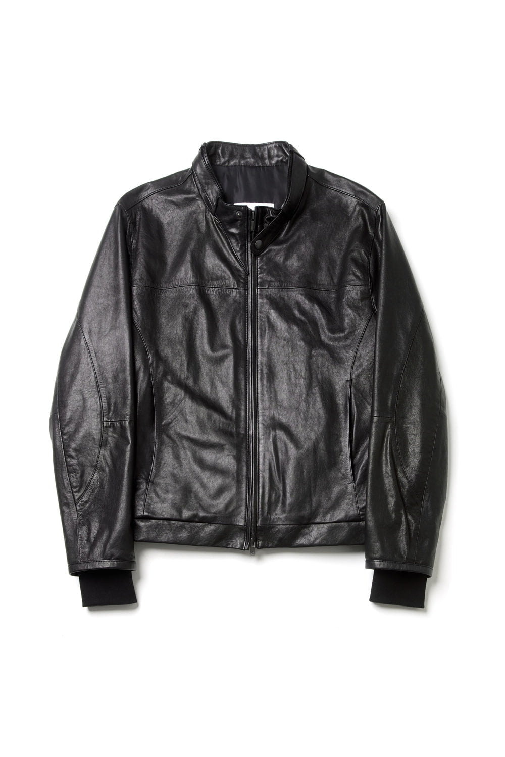 Hatchingroom - Stand Collar Leather Jacket Lamb Skin (Black) product image 1 | TRAB K-Fashion Australia