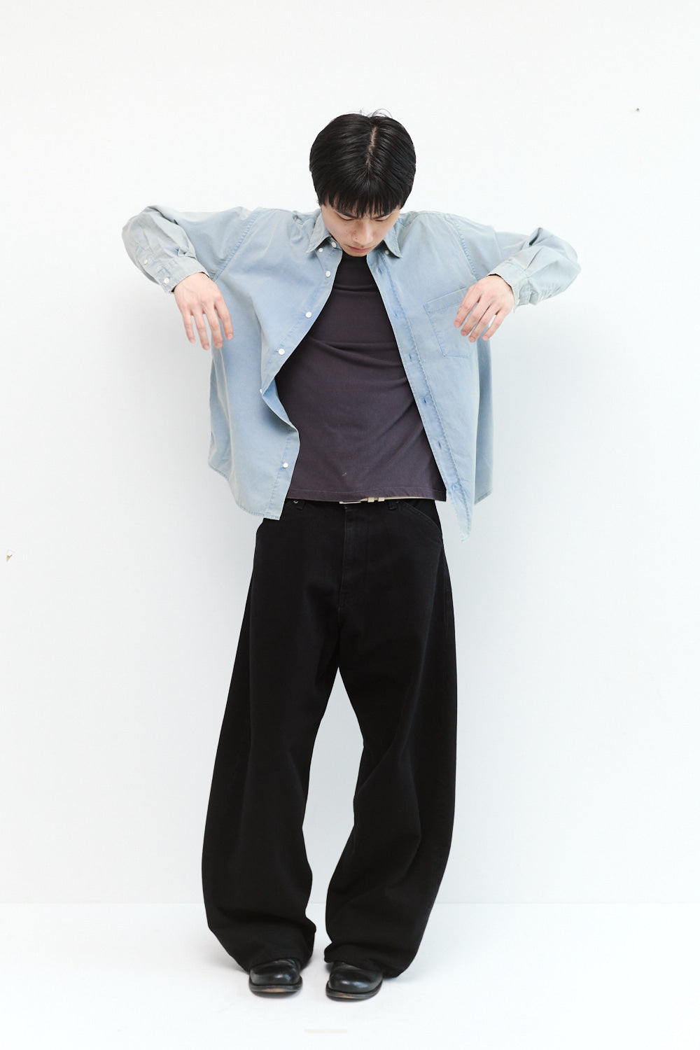 Hatchingroom - Out Button Shirt Bleached (Sax) product image 7 | TRAB K-Fashion Australia