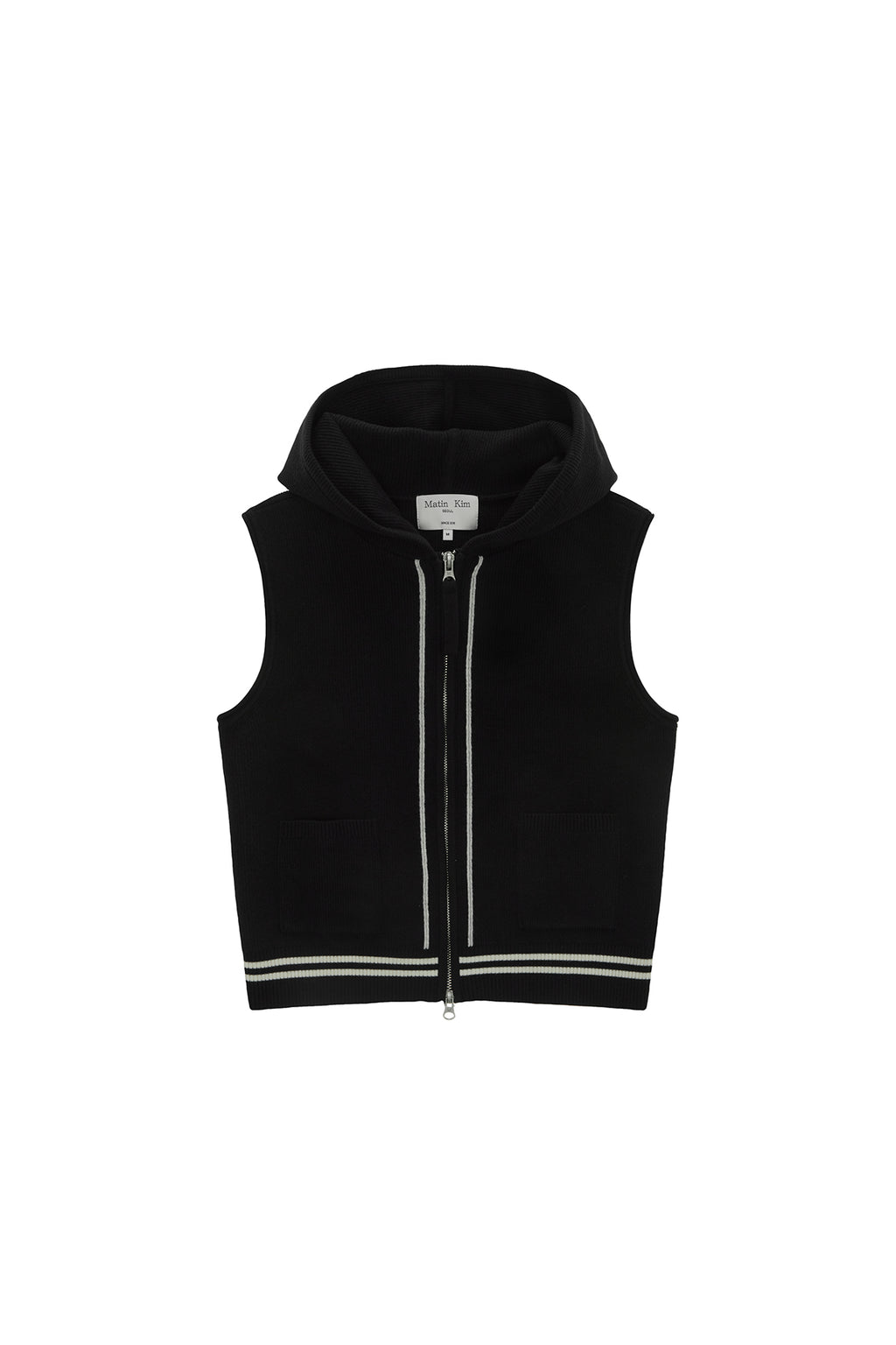 Matin Kim - Hoody Logo Knit Vest (Black) product image 2 | TRAB K-Fashion Australia