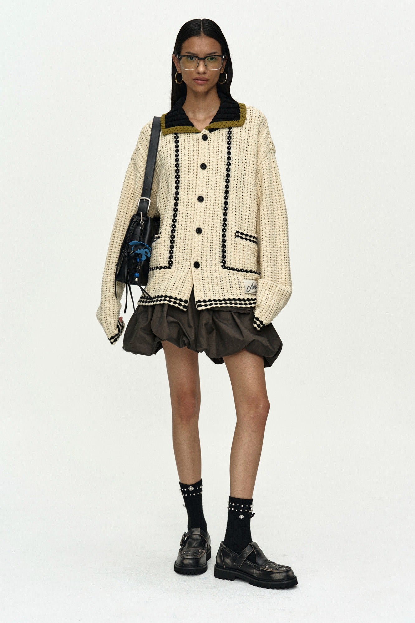 Andersson Bell - Unisex New Fantasia Collar Cardigan (Ecru) product image 1 | TRAB K-Fashion Australia
