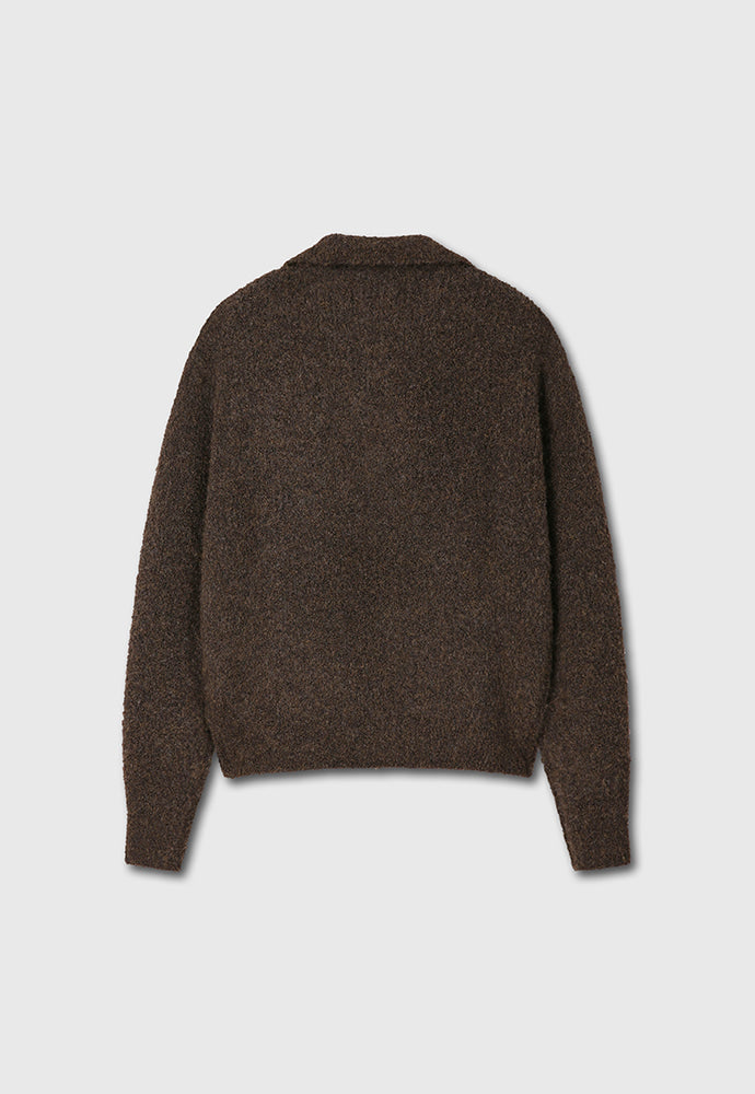 Tonywack - Wool Blend Boucle Zip Sweater (Brown) product image 8 | TRAB K-Fashion Australia