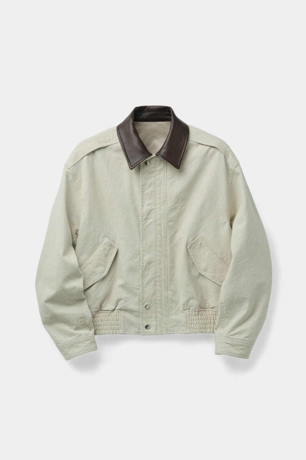 Coor - Leather Collar Washed Cationized Bomber (Washed Sand Beige) product image 1 | TRAB K-Fashion Australia